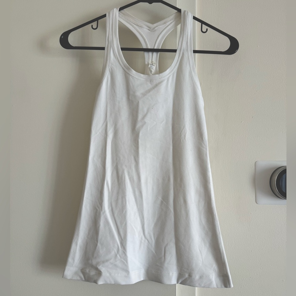 White Lululemon athletic tank top